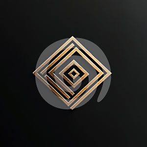 Geometric Bronze Pattern on Black Background for Modern Design