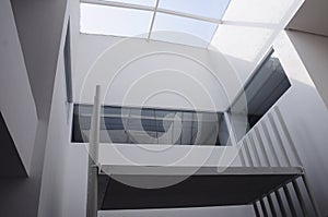 Geometric building architecture with skylight