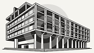 Geometric Building Structure with Sharp Angles, vector design Generative AI