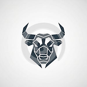 Geometric bull head design featuring sharp, angular lines creating a stylized