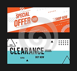 geometric business banner discount promotion