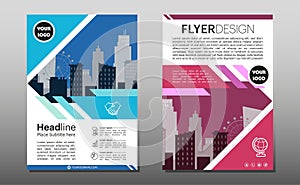 Geometric Business brochure flyer design layout template in A4 size, with blur background, vector eps10, CMYK color