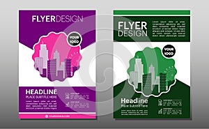 Geometric Business brochure flyer design layout template in A4 size, with blur background, vector eps10, CMYK color