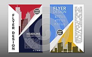 Geometric Business brochure flyer design layout template in A4 size, with blur background, vector eps10, CMYK color