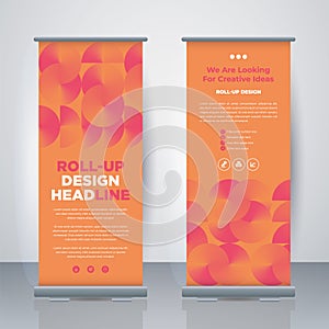 Geometric Business Roll Up. Standee Design. Banner Template. Presentation and Brochure. Geometric x-banner and flag-banner