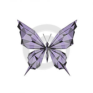 A geometric butterfly design featuring sharp, angular shapes and a symmetrical
