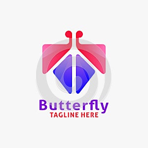 Geometric butterfly logo design