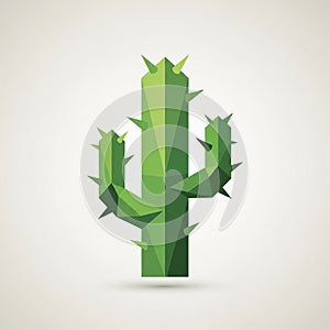 Geometric cactus illustration featuring sharp, angular
