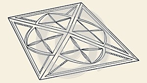 Geometric Cage Structure Abstract Design Element, vector design Generative AI