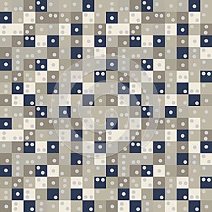 Geometric Camouflage Mosaic Background. Seamless Pattern with Dotty Khaki Green Broken Lines. Modern Distorted Pixel Textile All