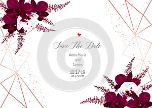 Geometric card. Autumn chic wedding invitation.