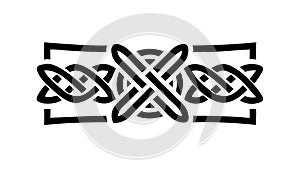 Geometric Celtic Knot Border: Modern Interlocking Design, vector design Generative AI
