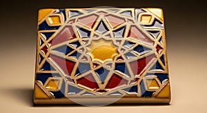 Geometric Ceramic Tile with Islamic Pattern