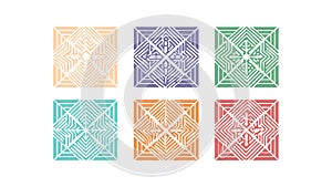 Geometric Ceramic Tile Patterns Set, vector design Generative AI