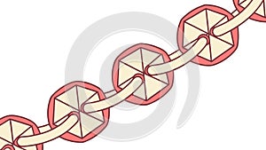 Geometric Chain with Hexagonal Links Vector, vector design Generative AI