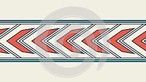 Geometric Chevron Pattern Border in Orange and Blue, vector design Generative AI