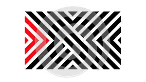 Geometric Chevron Pattern with Intersecting Black Lines, vector design Generative AI