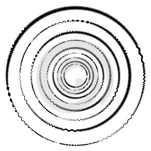 Geometric circle with distorted shapes rotating. Abstract circle