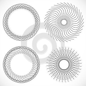 Geometric circle element, circle motif random edgy, angular line