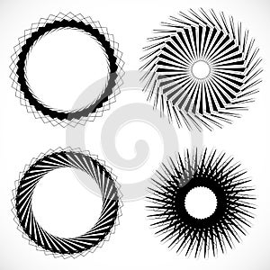 Geometric circle element, circle motif random edgy, angular line
