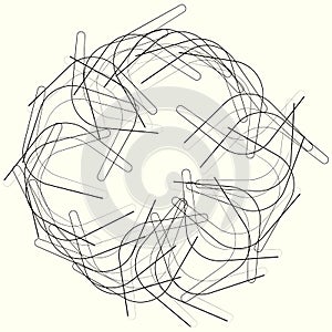 Geometric circle element, circle motif random edgy, angular line