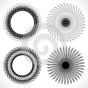Geometric circle element, circle motif random edgy, angular line