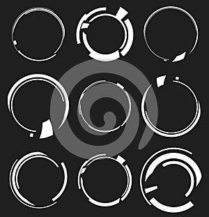 Geometric circle elements, abstract random circle shapes