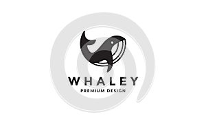 Geometric circle orca whale modern logo vector symbol icon design illustration