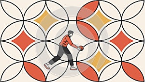 Geometric circle pattern abstract texture design background vector design Generative AI