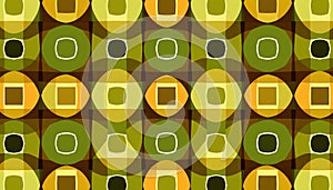Geometric circles pattern design, retro and abstract background, Stock Photo, Generative AI
