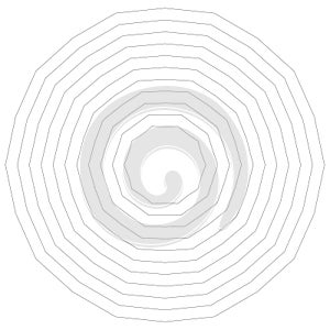 Geometric circular element with concentric, radial, radiating lines. Abstract circular element