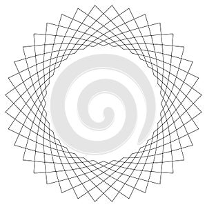 Geometric circular pattern. Abstract motif with radiating inters