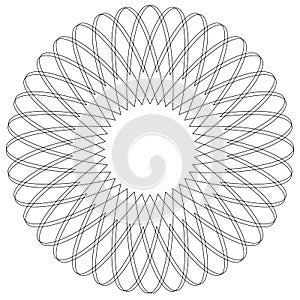 Geometric circular pattern. Abstract motif with radiating inters