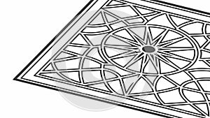 Geometric circular pattern mat illustration, vector design Generative AI