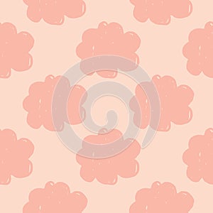 Geometric cloud sky seamless pattern. Simple cloudy texture background.