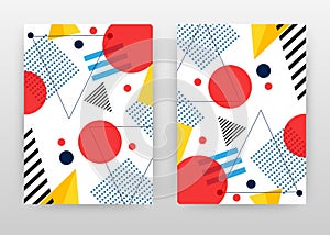 Geometric colorful elements design for annual report, brochure, flyer, poster. Red white blue abstract background vector