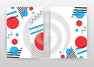 Geometric colorful elements design for annual report, brochure, flyer, poster. Red white blue abstract background vector