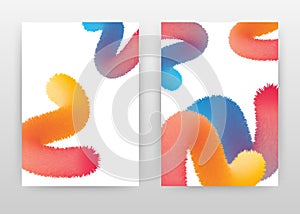 Geometric colorful fluffy business design for annual report, brochure, flyer, poster. Blue red yellow fluffy background vector