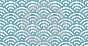 Geometric colorful seamless pattern design. Semicircles or half circle in blue and grey pattern