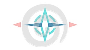 Geometric compass rose icon. Navigation, direction, travel, and adventure guide, vector design Generative AI