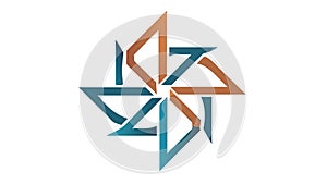 Geometric Compass Star Abstract Design Element, vector design Generative AI