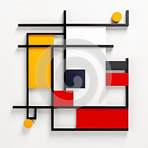 Minimalist De Stijl Composition On White Background Art photo