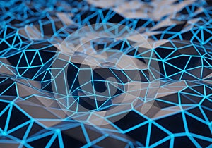 Geometric composition featuring a network of interconnected