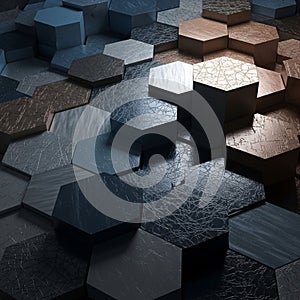 Shadows, highlighting the intricate surface patterns, adding