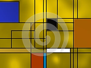 Geometric composition over yellow.