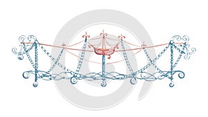 Geometric Constellation Network Lines Pattern, vector design Generative AI