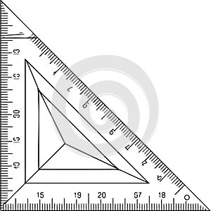 The geometric construction of a triangular nomogram illustrating the relationships between variables in a trigonometric or