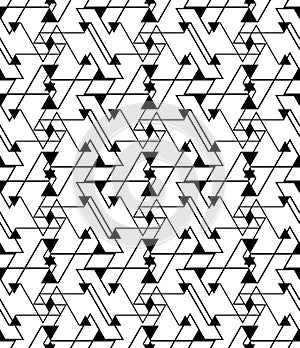 Geometric contrast maze abstract seamless pattern