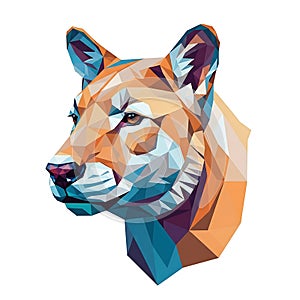 Geometric Cougar Head Illustration