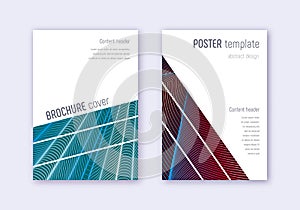 Geometric cover design template set. Red white blu